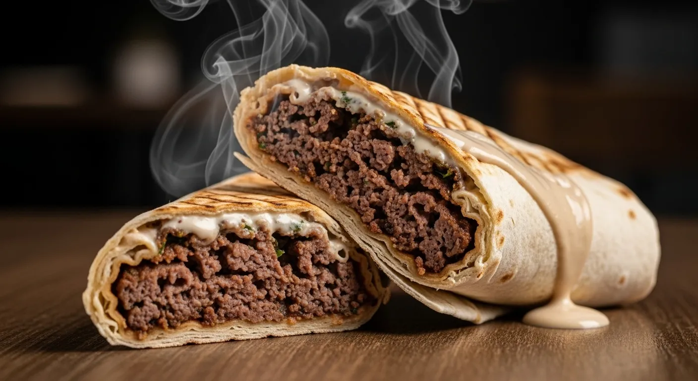 Adana Wrap — spicy minced beef, herbs, tahini